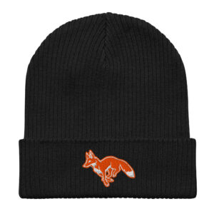 Galloping Fox - Organic ribbed beanie